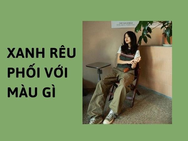 Xanh rêu phối với màu gì: Bảng màu minh họa các sự kết hợp màu sắc phổ biến với xanh rêu.